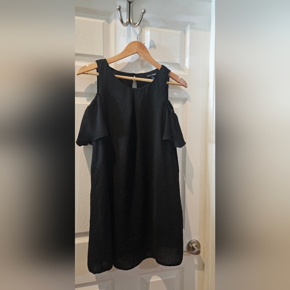 As U Wish Black Cold Shoulder Mini Dress